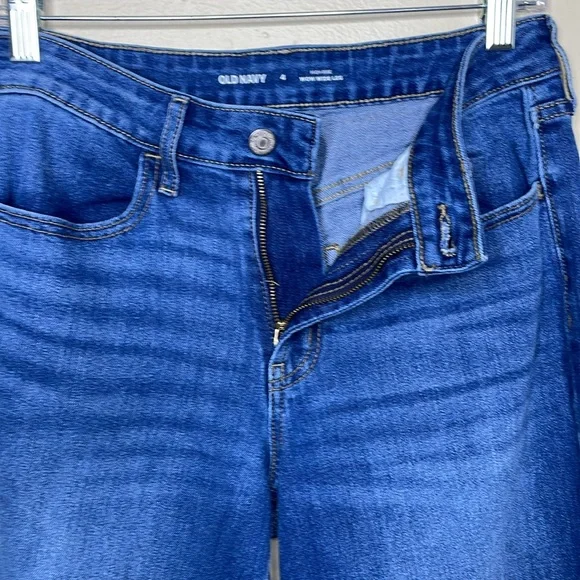 OLD NAVY Blue Jeans WOW WIDE LEG High Rise Stretchy Denim 4 - Picture 6 of 11